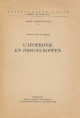 L'apophonie en Indo - Europeen