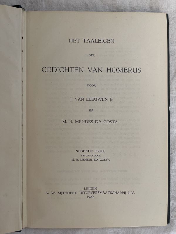 Het Taaleigen der gedicten van Homerus