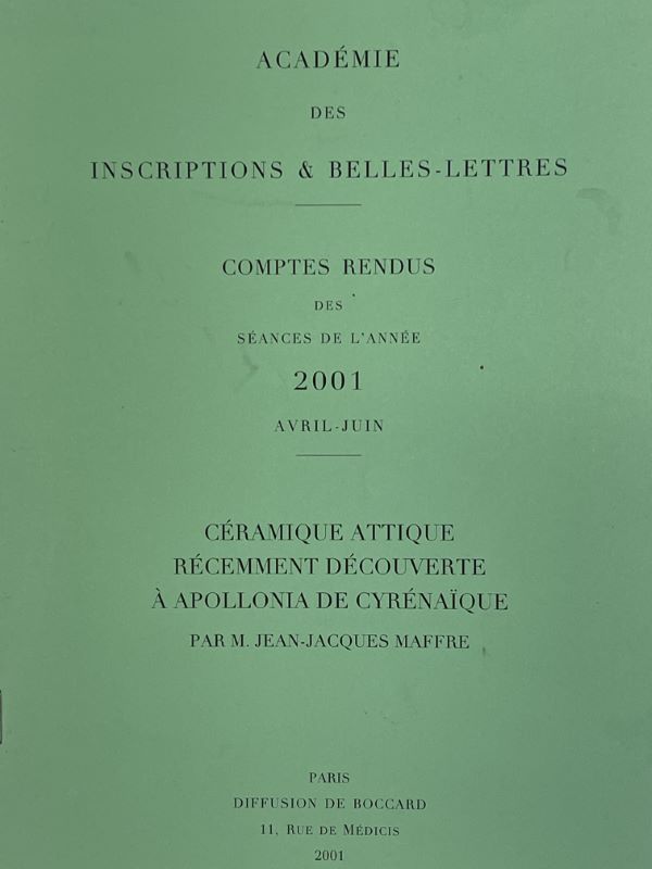Céramique attique récemment découverte a Apollonia de Cyrénaïque