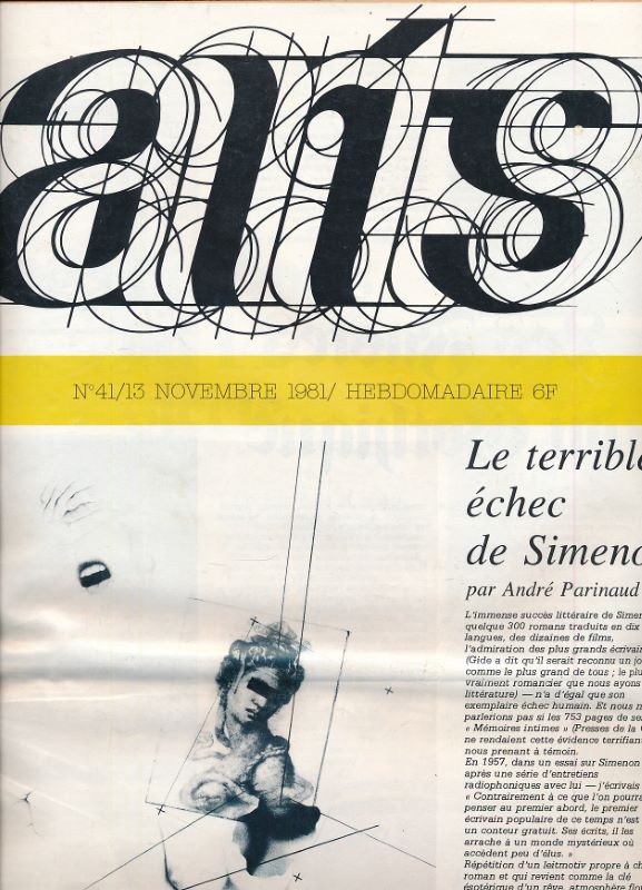 Arts. Le terrible échec de Simenon. N°41 du 13 novembre 1981