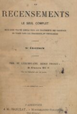 Carnet de recensements, le seul complet, suivi d'un traité simple pour les épalements des vaisseaux en usage dans les brasseries et distilleries