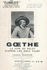 Goethe ou la voie du salut d'après les deux Faust