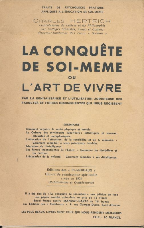 La conquête de soi-même ou l'art de vivre