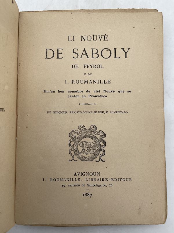 Li nouv e de Saboly de Peyrol e de J Roumanille
