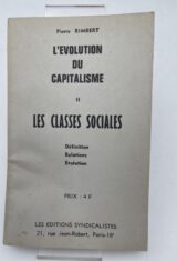 L'Evolution du capitalisme; II. Les classes sociales
