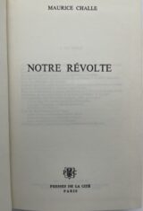 Notre révolte
