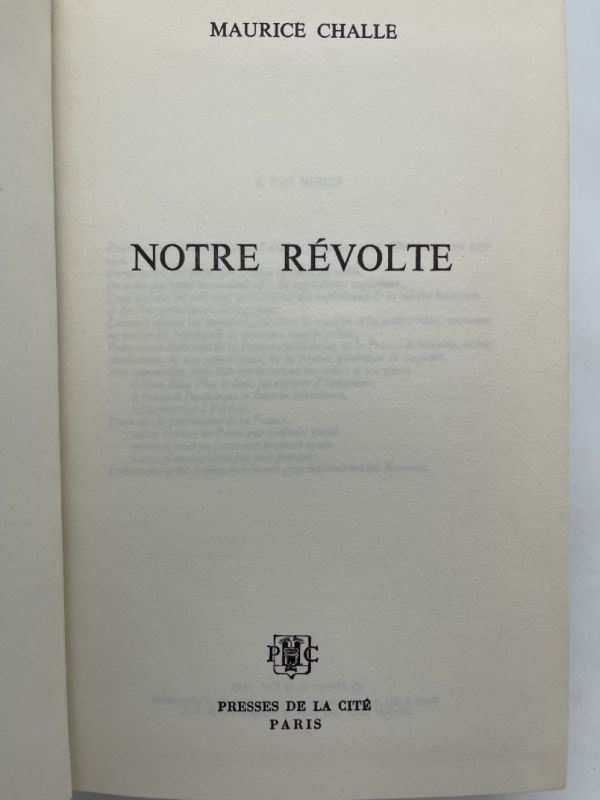 Notre révolte